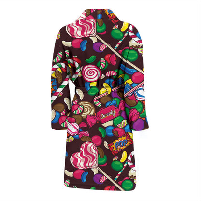 Candy Pattern Print Design CA02 Men Bathrobe