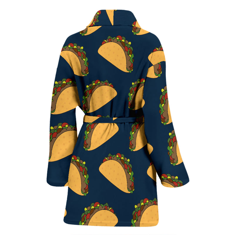 Taco Pattern Print Design TC04 Women Bathrobe