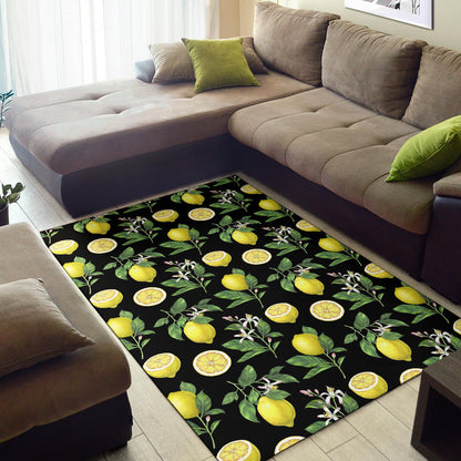 Lemon Pattern Print Design LM02 Area Rugs