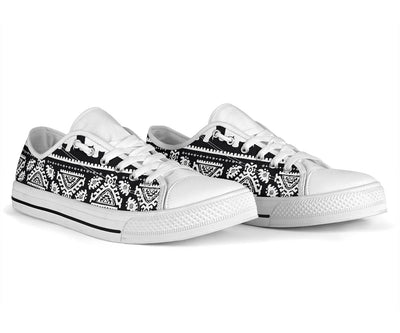 Elephant Pattern White Bottom Low Top Shoes