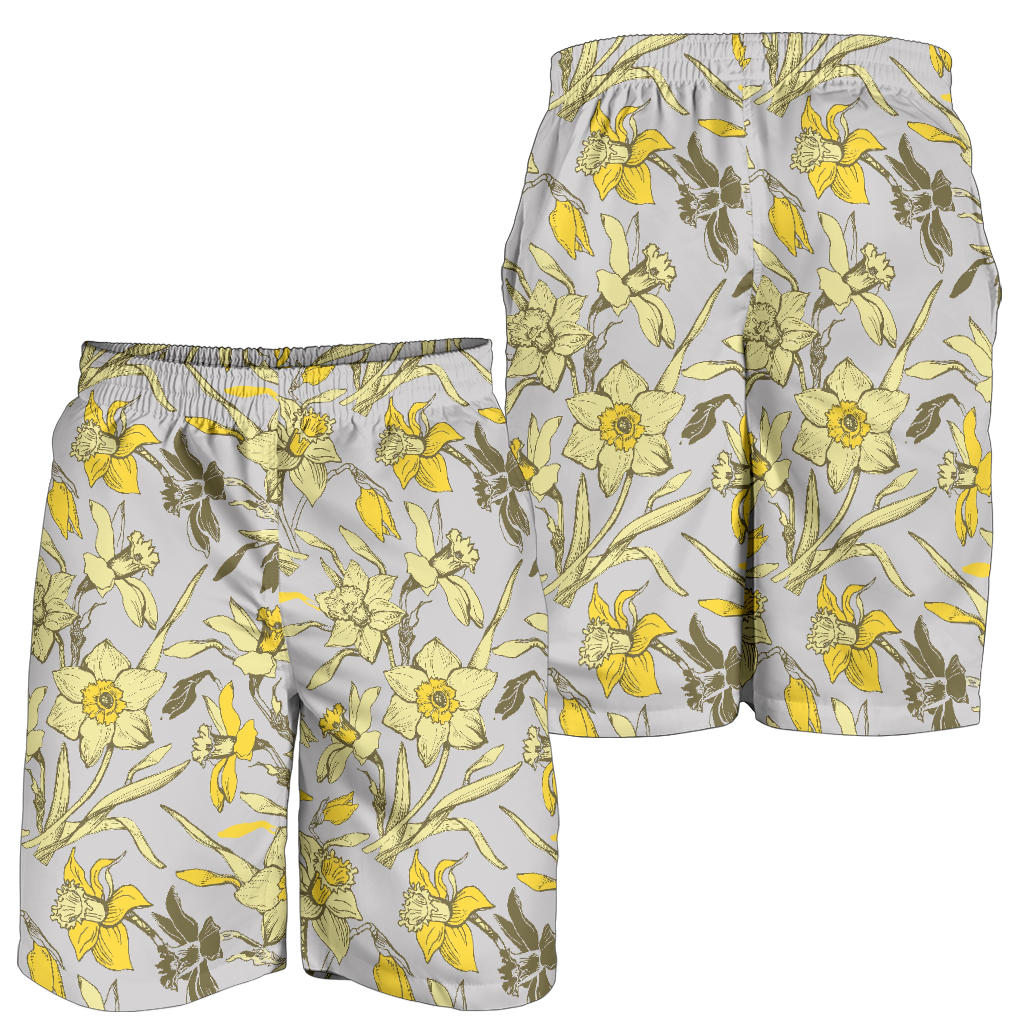 Daffodils Pattern Print Design DF05 Mens Shorts