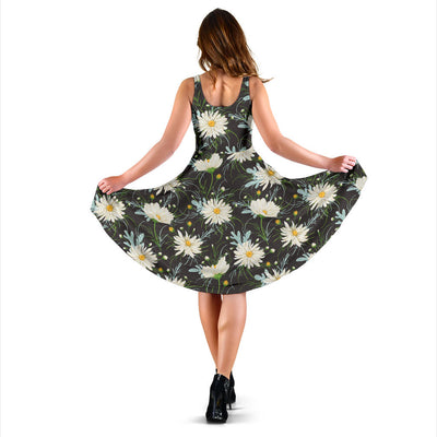 Daisy Pattern Print Design DS08 Midi Dress