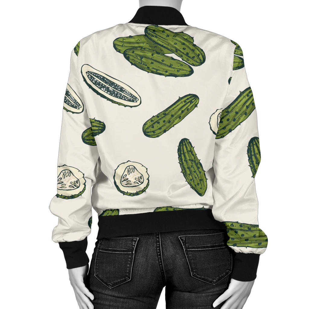 Cucumber Pattern Print Design CC05 Women Bomber Jacket