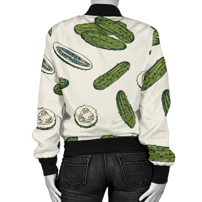 Cucumber Pattern Print Design CC05 Women Bomber Jacket