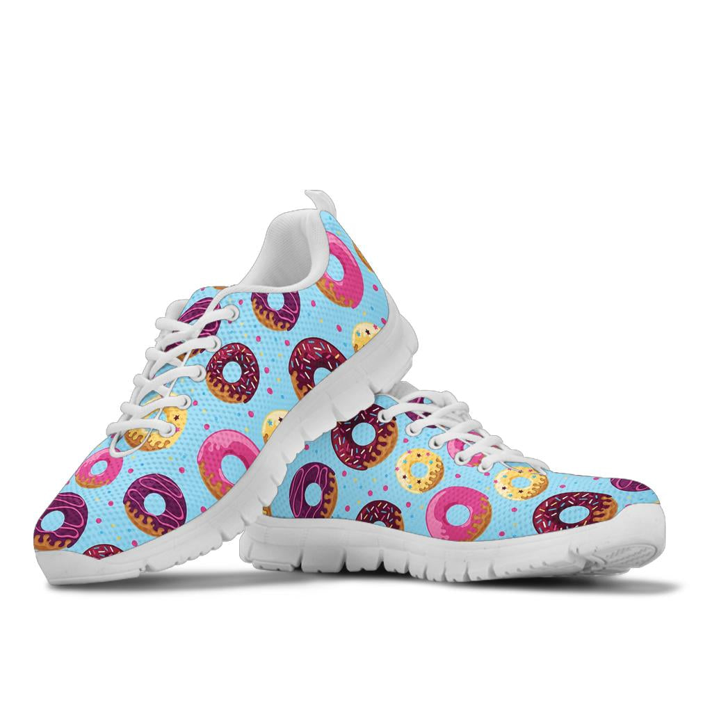 Donut Pattern Print Design DN07 Sneakers White Bottom Shoes
