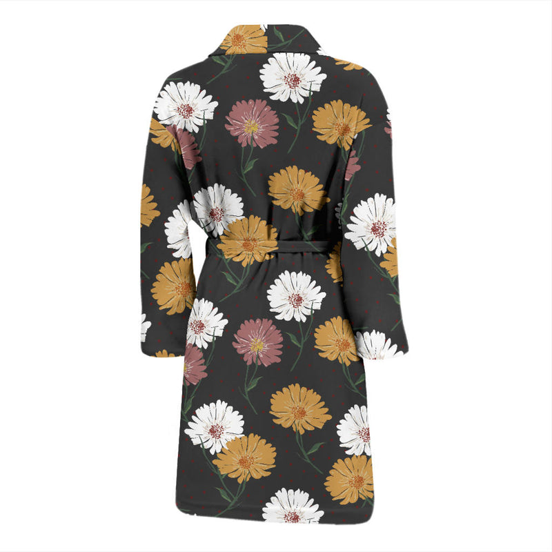 Daisy Pattern Print Design DS04 Men Bathrobe