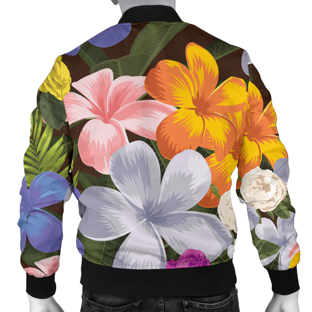 Plumeria Pattern Print Design PM03 Men Bomber Jacket