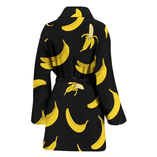 Banana Pattern Print Design BA05 Women Bathrobe