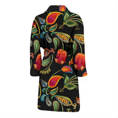 Tulip Boho Pattern Print Design TP09 Men Bathrobe