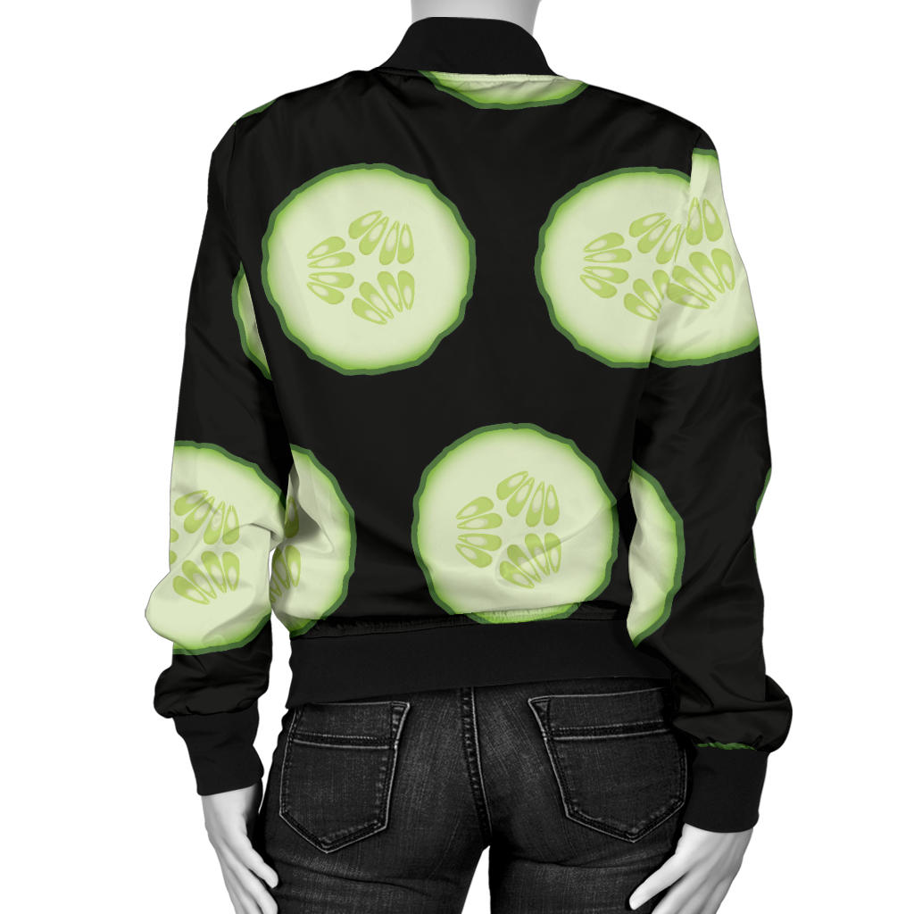Cucumber Pattern Print Design CC02 Women Bomber Jacket