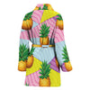 Pineapple Pattern Print Design PP05 Women Bathrobe