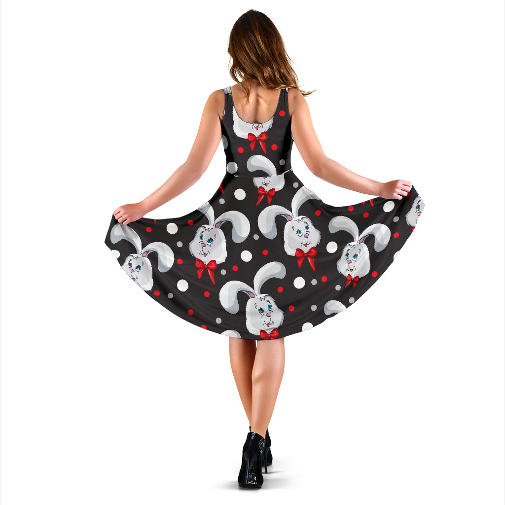 Rabbit Pattern Print Design RB012 Midi Dress