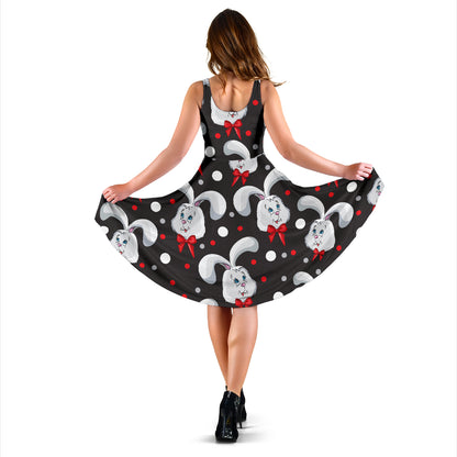 Rabbit Pattern Print Design RB012 Midi Dress