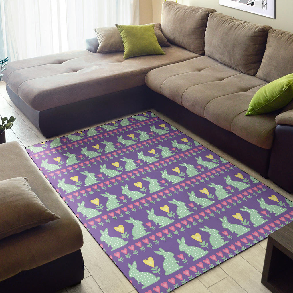 Rabbit Pattern Print Design RB01 Area Rugs