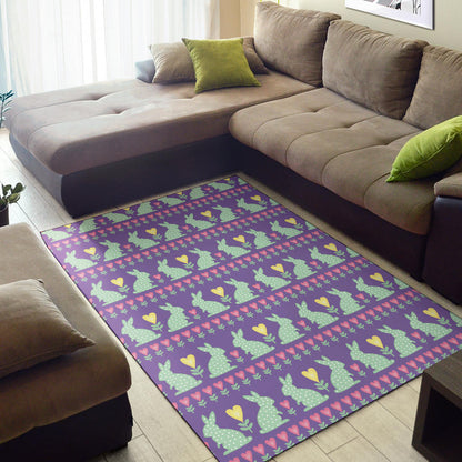 Rabbit Pattern Print Design RB01 Area Rugs