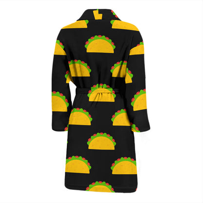 Taco Pattern Print Design TC06 Men Bathrobe