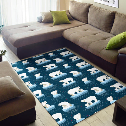 Polar Bear Pattern Print Design PB02 Area Rugs