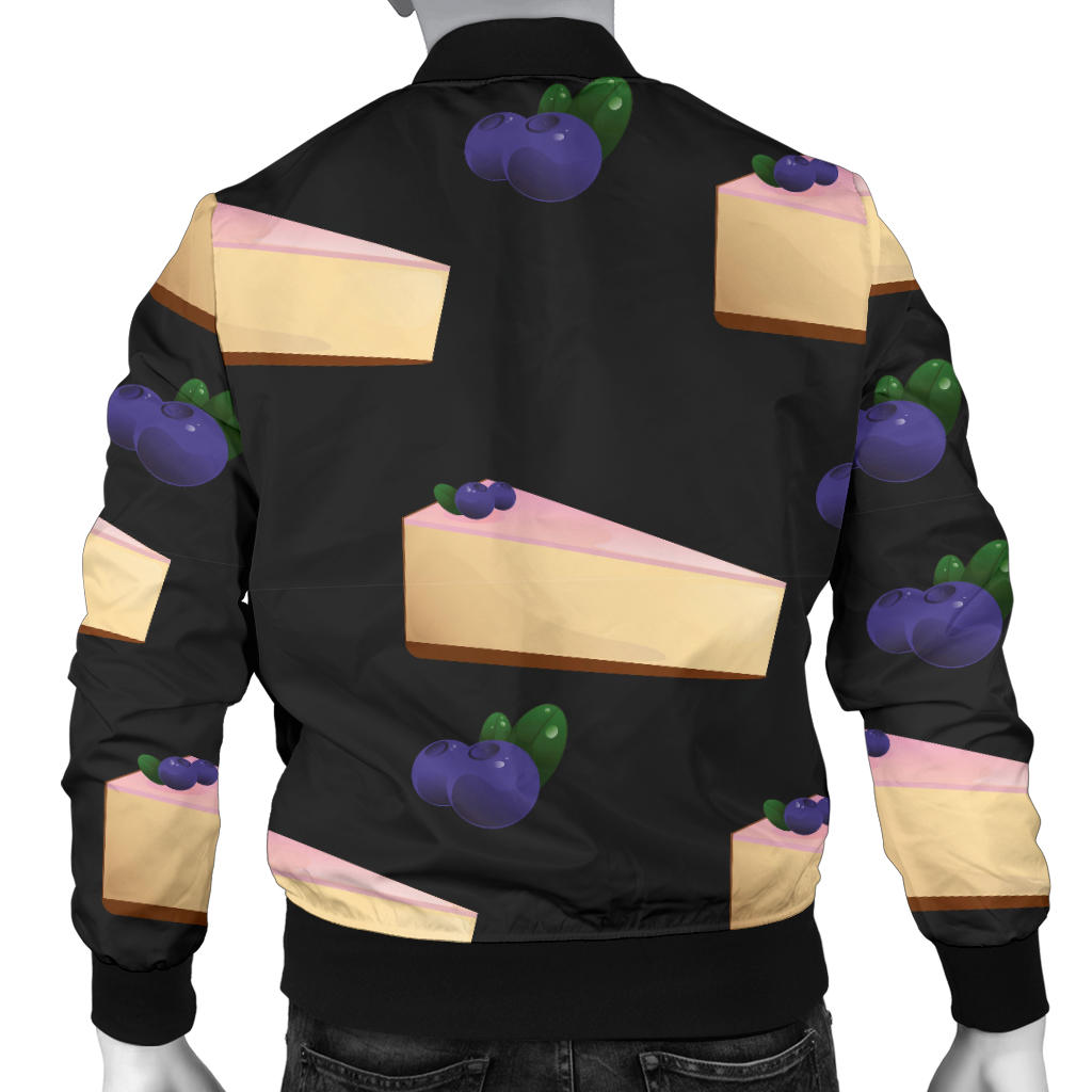 Cheesecake blueberry Pattern Print Design CK01 Men Bomber Jacket