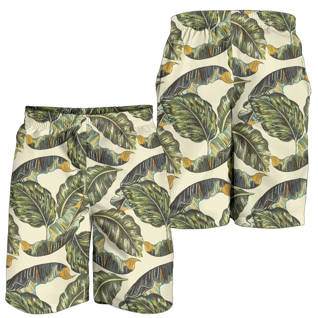 Banana Leaf Pattern Print Design BL08 Mens Shorts