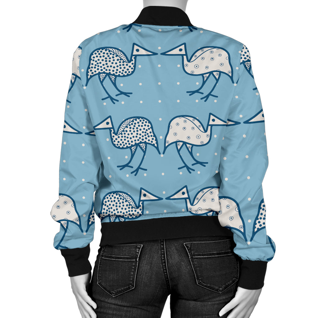 Emu Pattern Print Design 01 Women's Bomber Jacket
