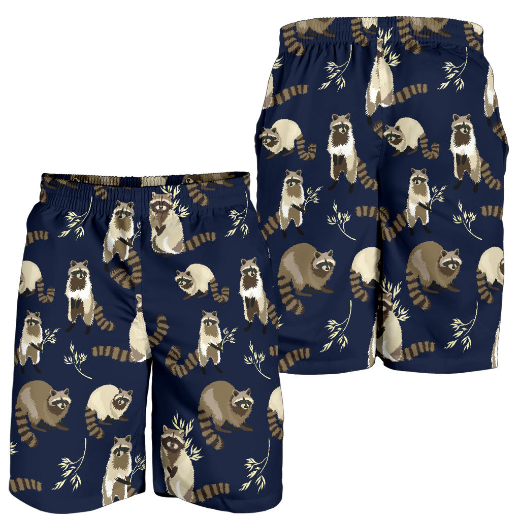Raccoon Pattern Print Design A06 Mens Shorts