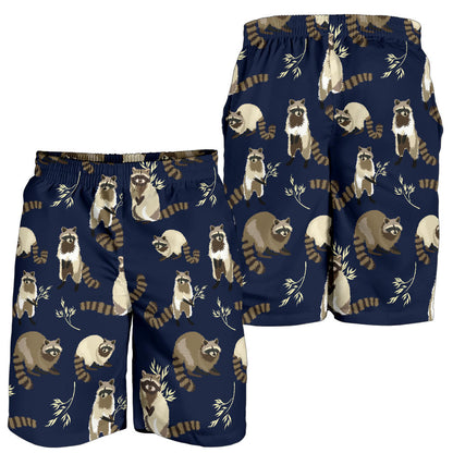 Raccoon Pattern Print Design A06 Mens Shorts