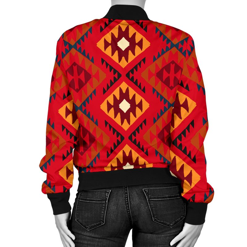 Aztec Pattern Print Design 06 Women's Bomber Jacket