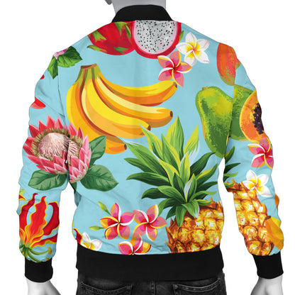 Tropical Fruits Pattern Print Design TF01 Men Bomber Jacket