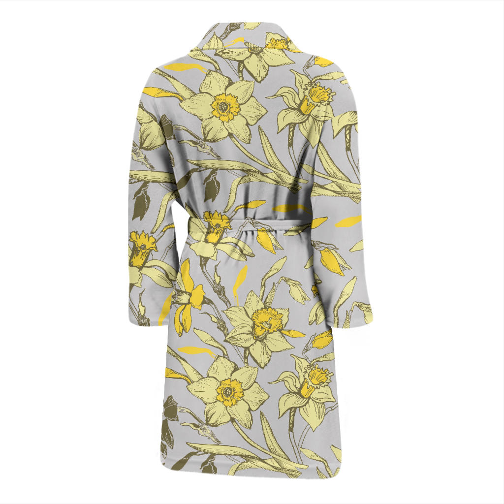 Daffodils Pattern Print Design DF05 Men Bathrobe