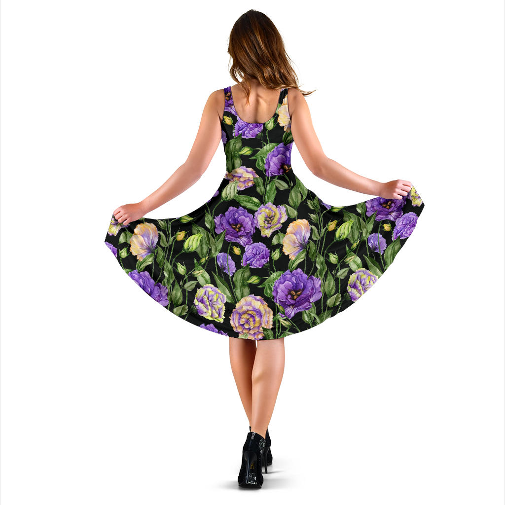 Lisianthus Pattern Print Design LT02 Midi Dress