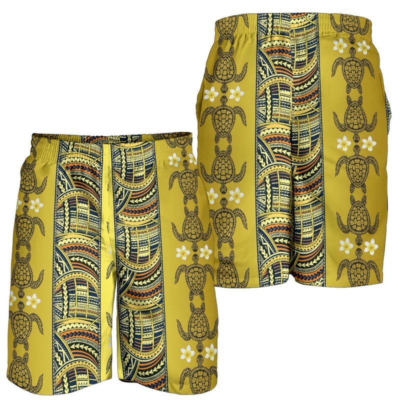 Polynesian Turtle Hawaiian Design Print Mens Shorts