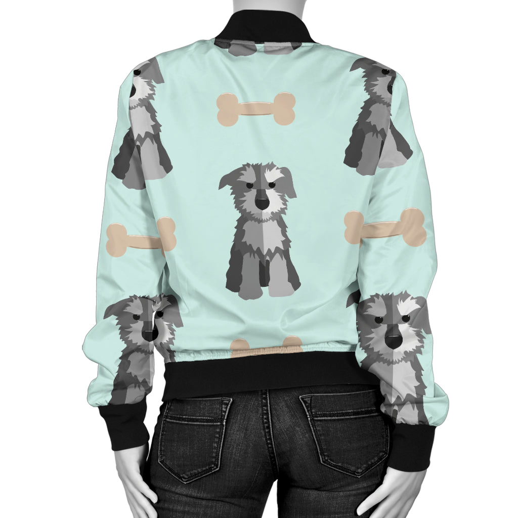 Schnauzers Pattern Print Design A03 Women's Bomber Jacket