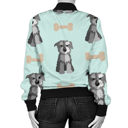 Schnauzers Pattern Print Design A03 Women's Bomber Jacket