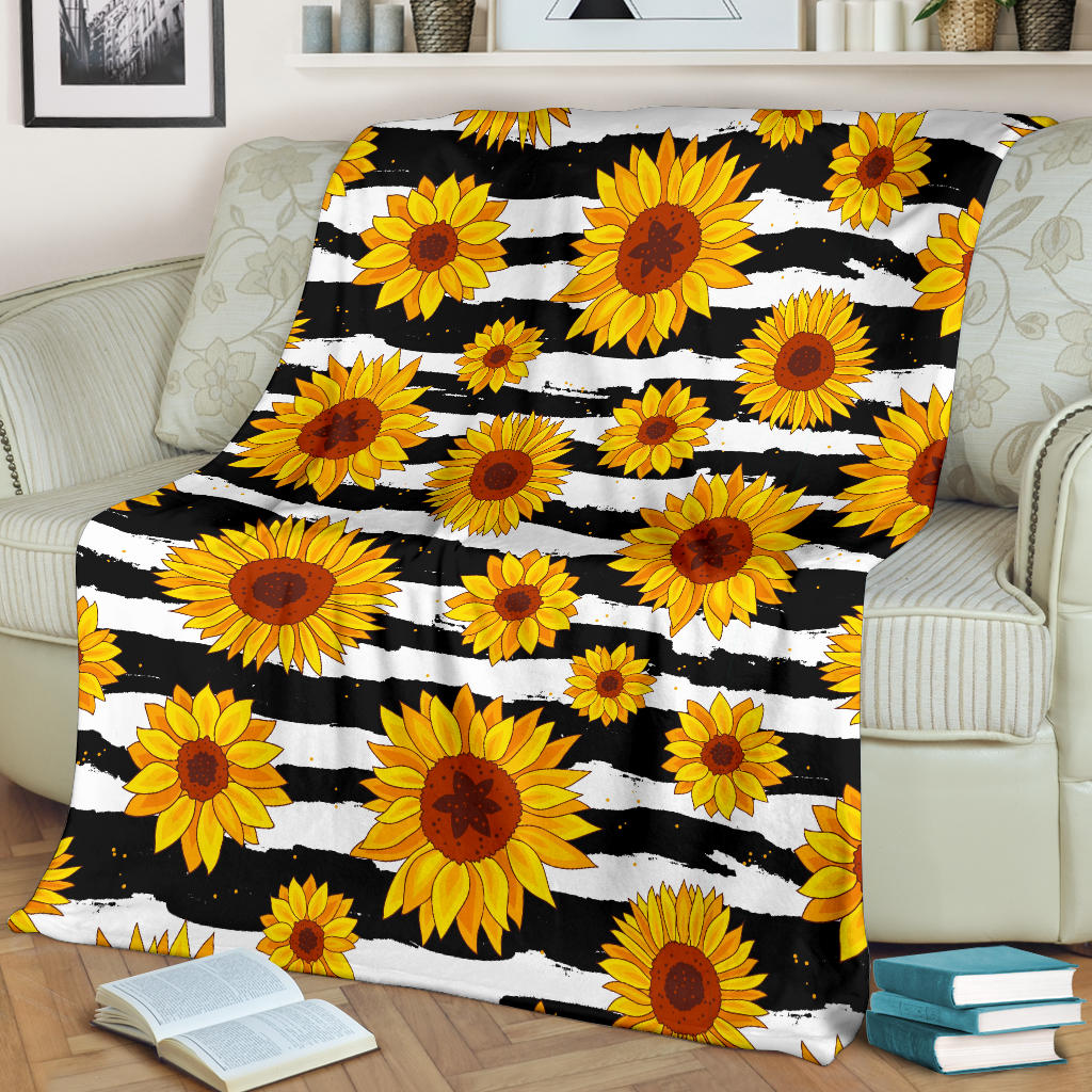 Sunflower Pattern Print Design SF010 Fleece Blanket