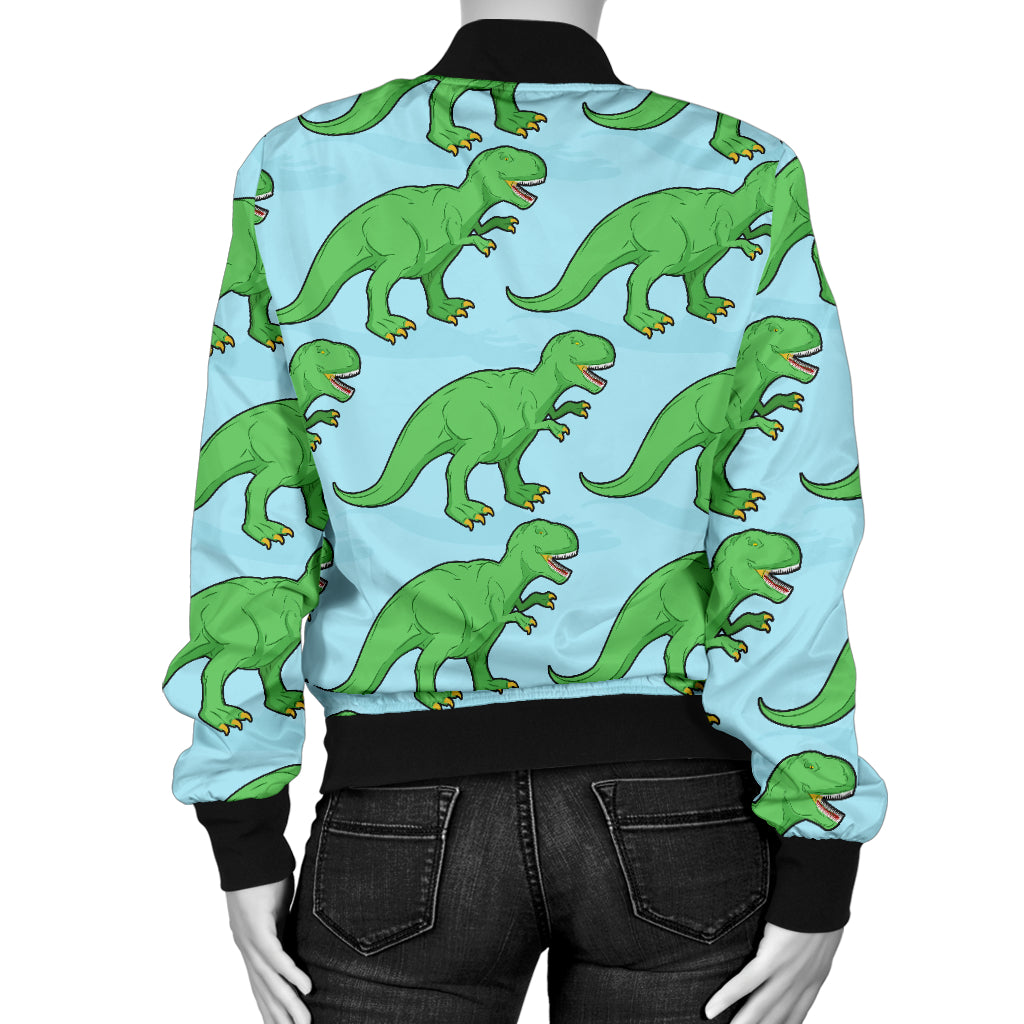 T Rex Pattern Print Design A01 Women's Bomber Jacket