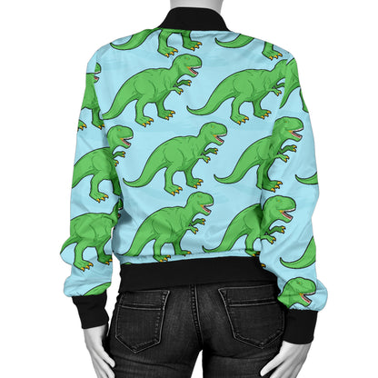 T Rex Pattern Print Design A01 Women's Bomber Jacket