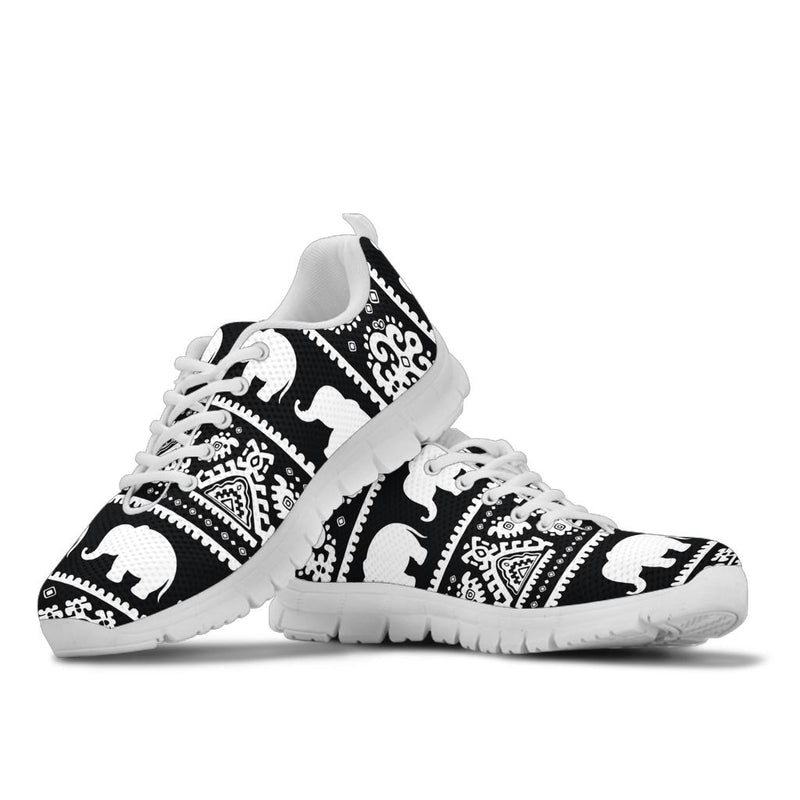 Elephant Pattern Sneakers White Bottom Shoes