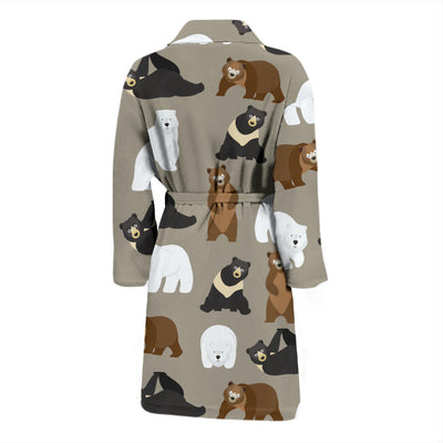 Bear Pattern Print Design BE03 Men Bathrobe