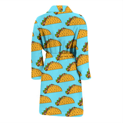 Taco Pattern Print Design TC03 Men Bathrobe