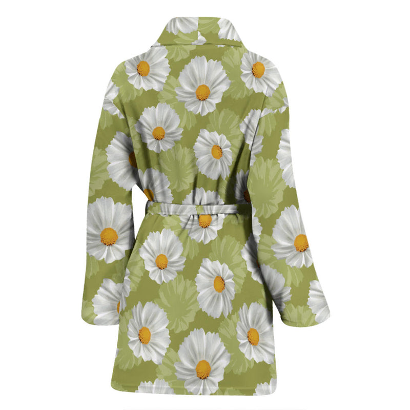 Daisy Pattern Print Design DS06 Women Bathrobe