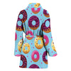 Donut Pattern Print Design DN07 Women Bathrobe