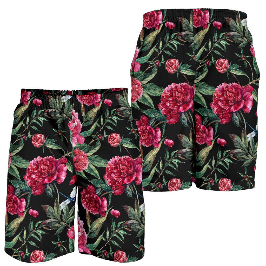 Peony Pattern Print Design PE04 Mens Shorts