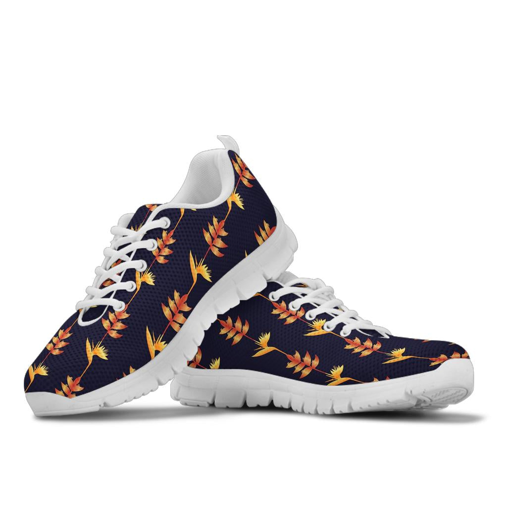 Heliconia Pattern Print Design HL06 Sneakers White Bottom Shoes