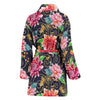 Dahlia Pattern Print Design DH02 Women Bathrobe