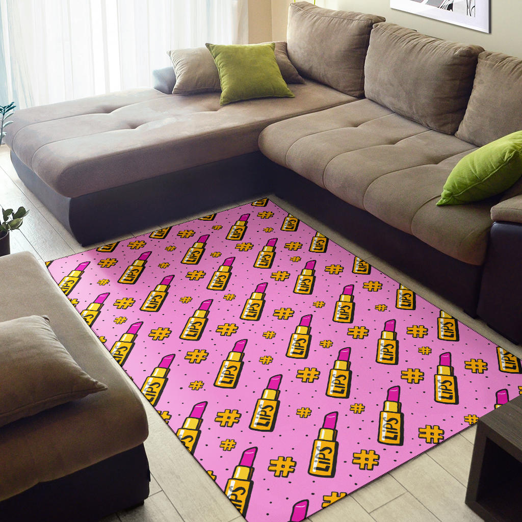 Lipstick Pattern Print Design LT03 Area Rugs