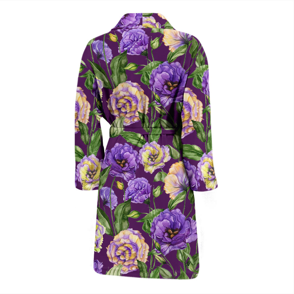 Lisianthus Pattern Print Design LT03 Men Bathrobe
