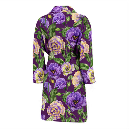 Lisianthus Pattern Print Design LT03 Men Bathrobe