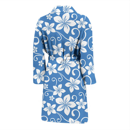 Hibiscus Pattern Print Design HB09 Men Bathrobe