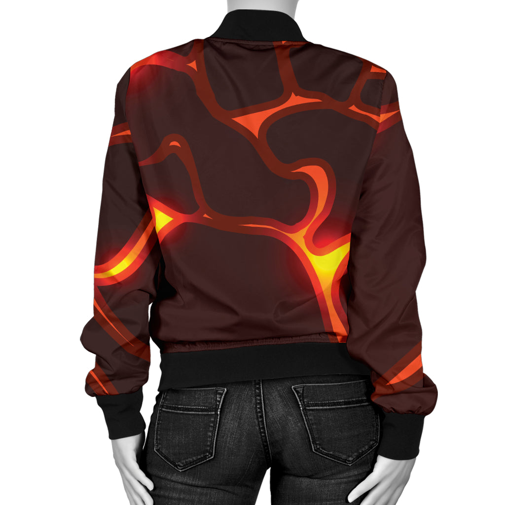Lava Pattern Print Design 02 Women's Bomber Jacket