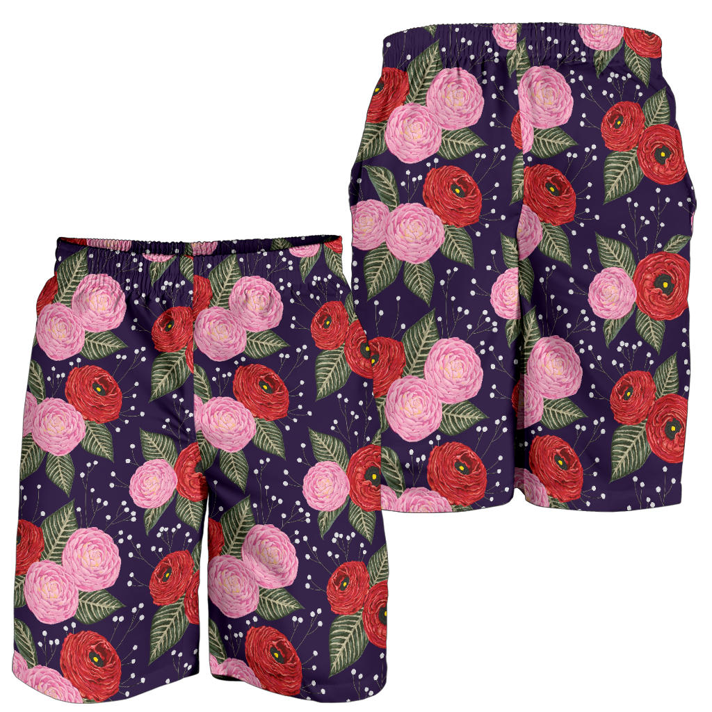 Camellia Pattern Print Design CM02 Mens Shorts